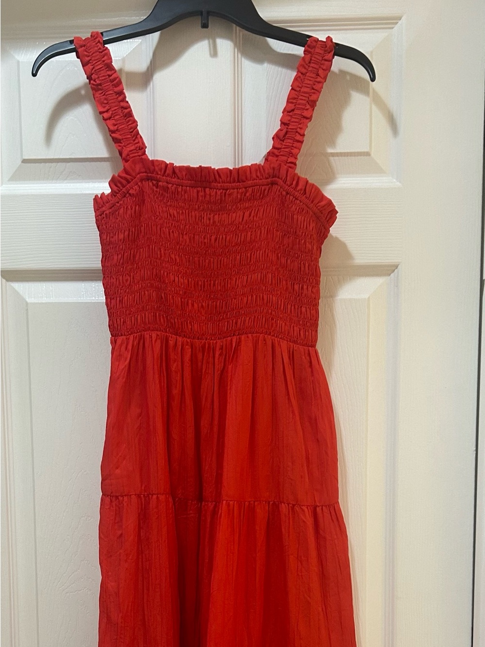 GAP Red Strapless Tiered Maxi Dress medium petite like new nwot